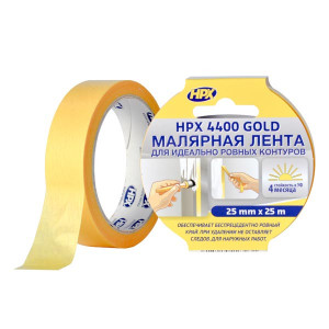 HPX 4400 — “Золотая” — маскирующая малярная лента для наружного применения и четких контуров